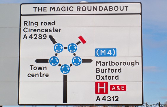 magic roundabout schild db